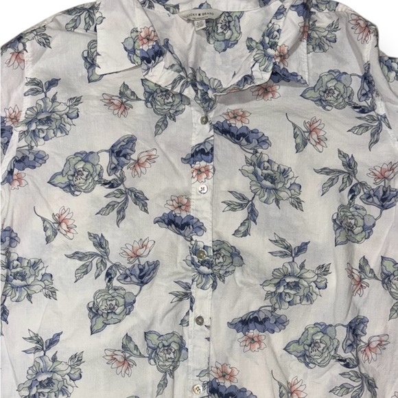 Lucky Brand Blue and Green Floral Shirt - Picture 3 of 5